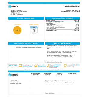 Cable Bill, DirectTV